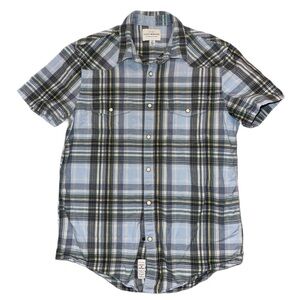 Lucky Brand Plaid Button Up Short Sleeve Shirt